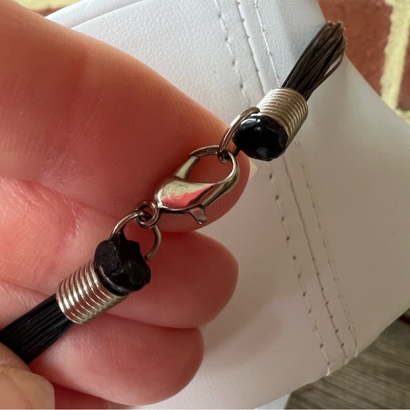 Chico’s Black Bead Multilayer Wire Necklace - Picture 3 of 5